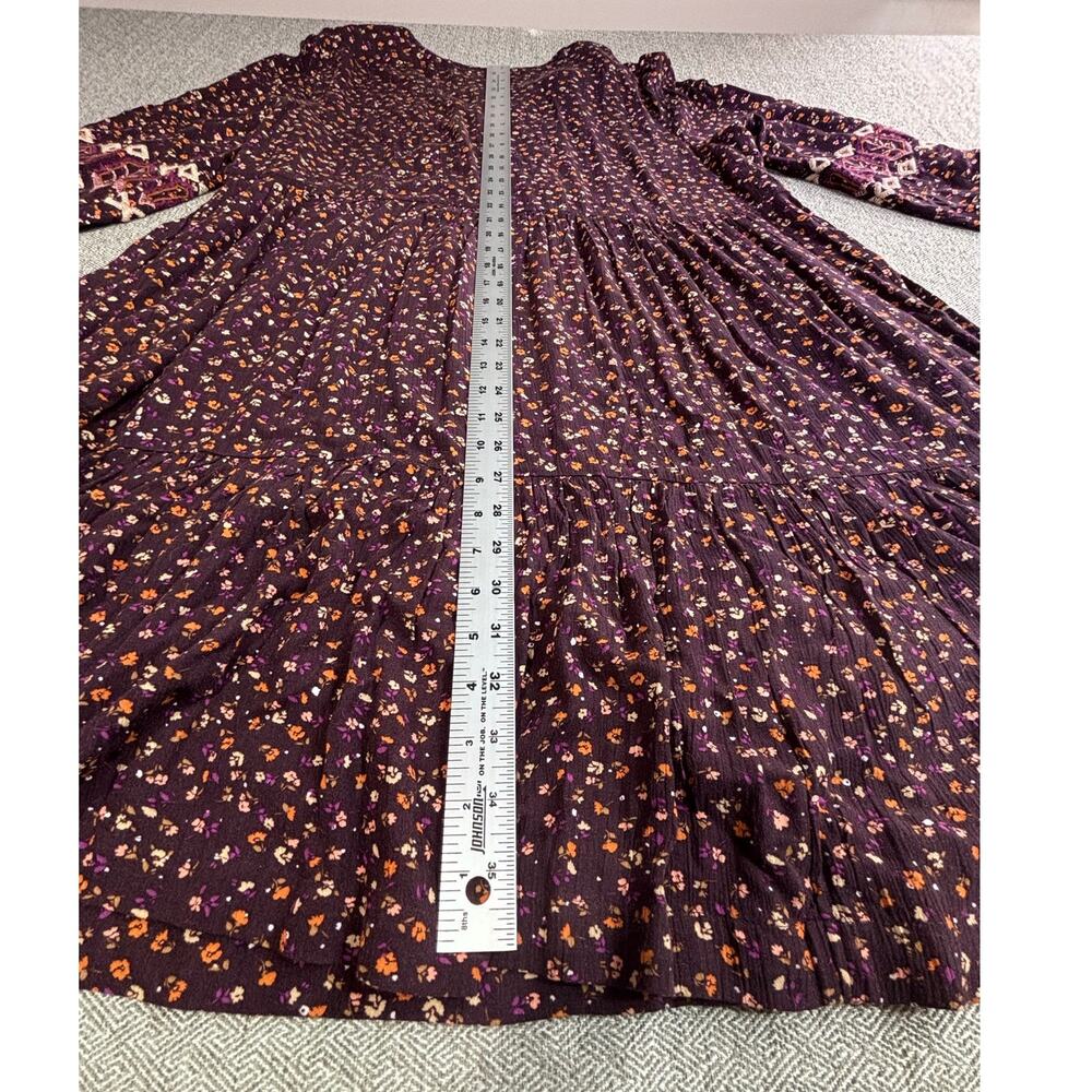 NWT J Jill Sz L Dress Burgundy Floral Boho Cottagecore Coastal Prarie New - Picture 8 of 10